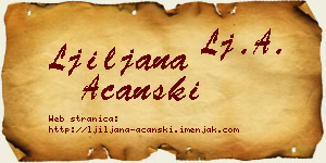 Ljiljana Ačanski vizit kartica